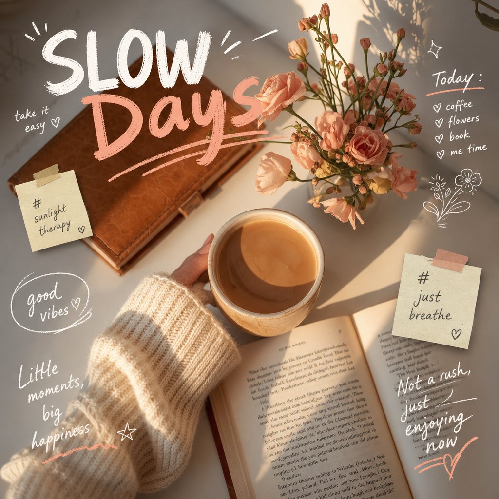 Doodle Overlay — Hand-Drawn Lifestyle Series — Slow Days — Sunlight Therapy