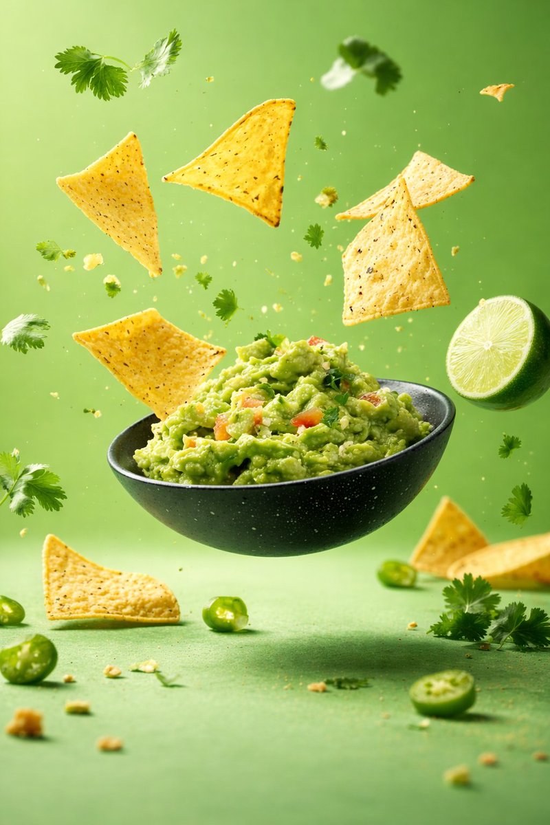 FoodBurst — Frozen Motion Series — Guacamole Mid-Air Crunch