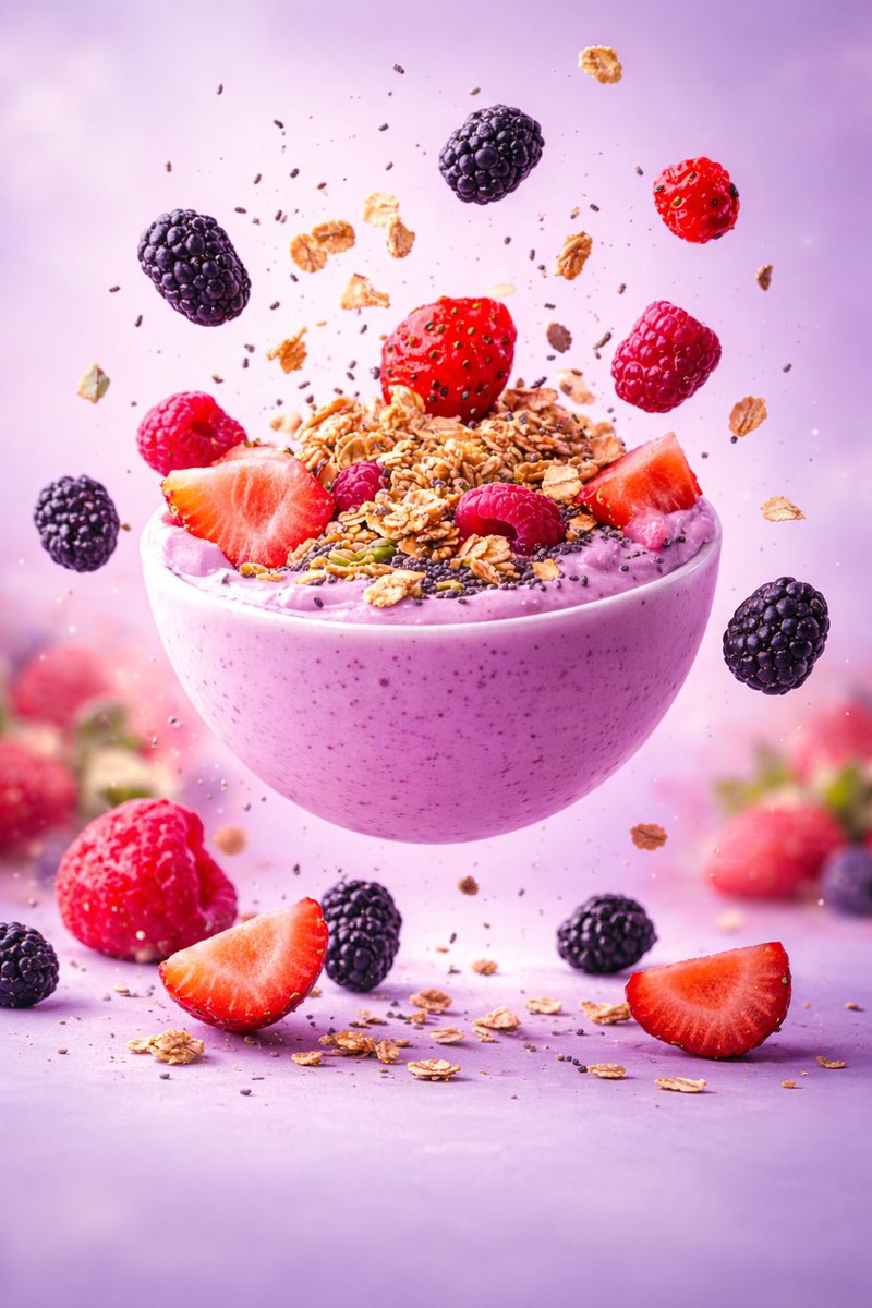 FoodBurst — Frozen Motion Series — Minimal Pink Smoothie Bowl