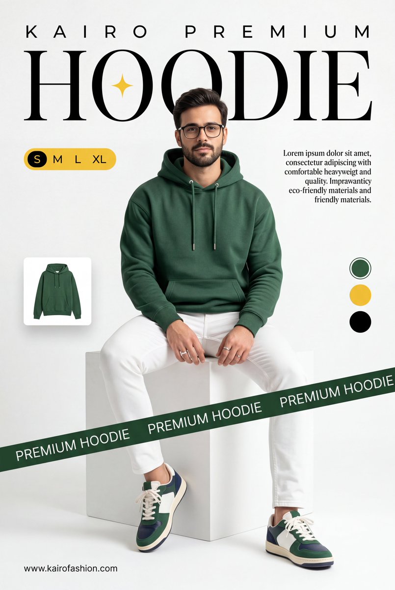 Kairo — Premium Hoodie — Kairo Premium Hoodie — Forest Green Campaign