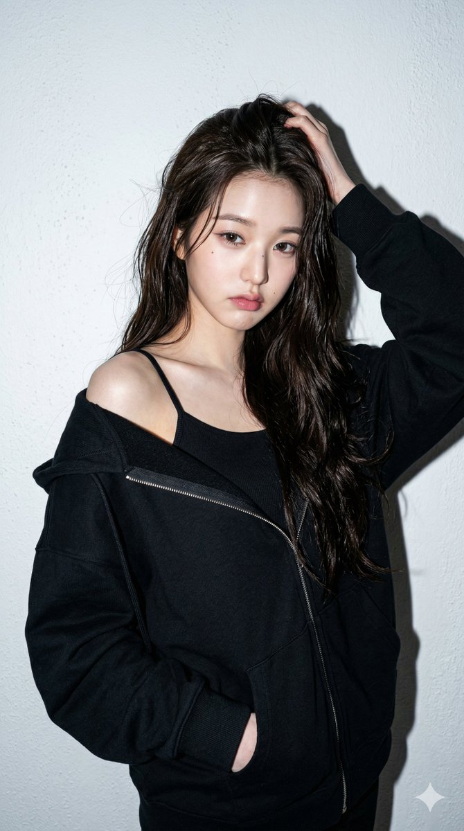 K-Pop Off-Duty — Zip Hoodie Series — Classic Black