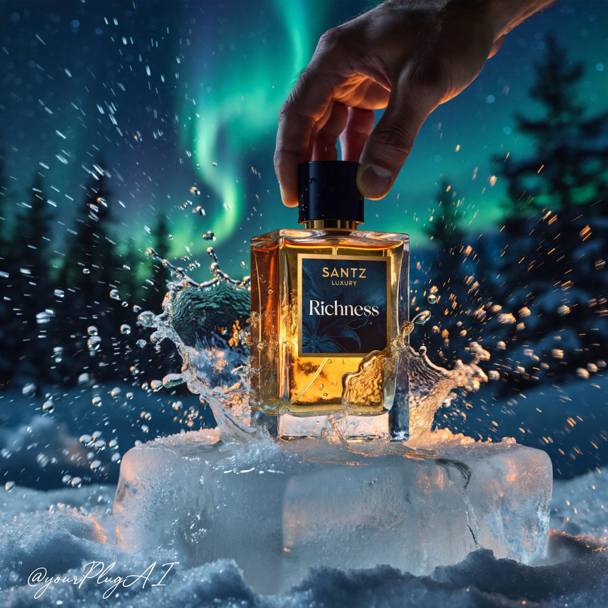 Elemental Luxe — Cinematic Perfume Series — Santz Luxury Richness — Aurora Ice