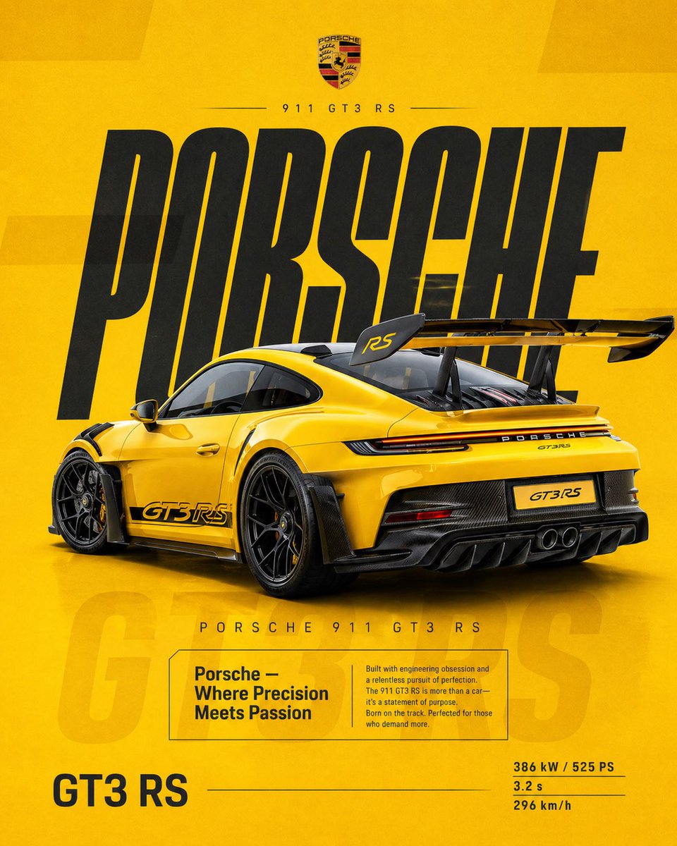 Precision Meets Passion — Supercar Poster Series — Porsche 911 GT3 RS — Where Precision Meets Passion