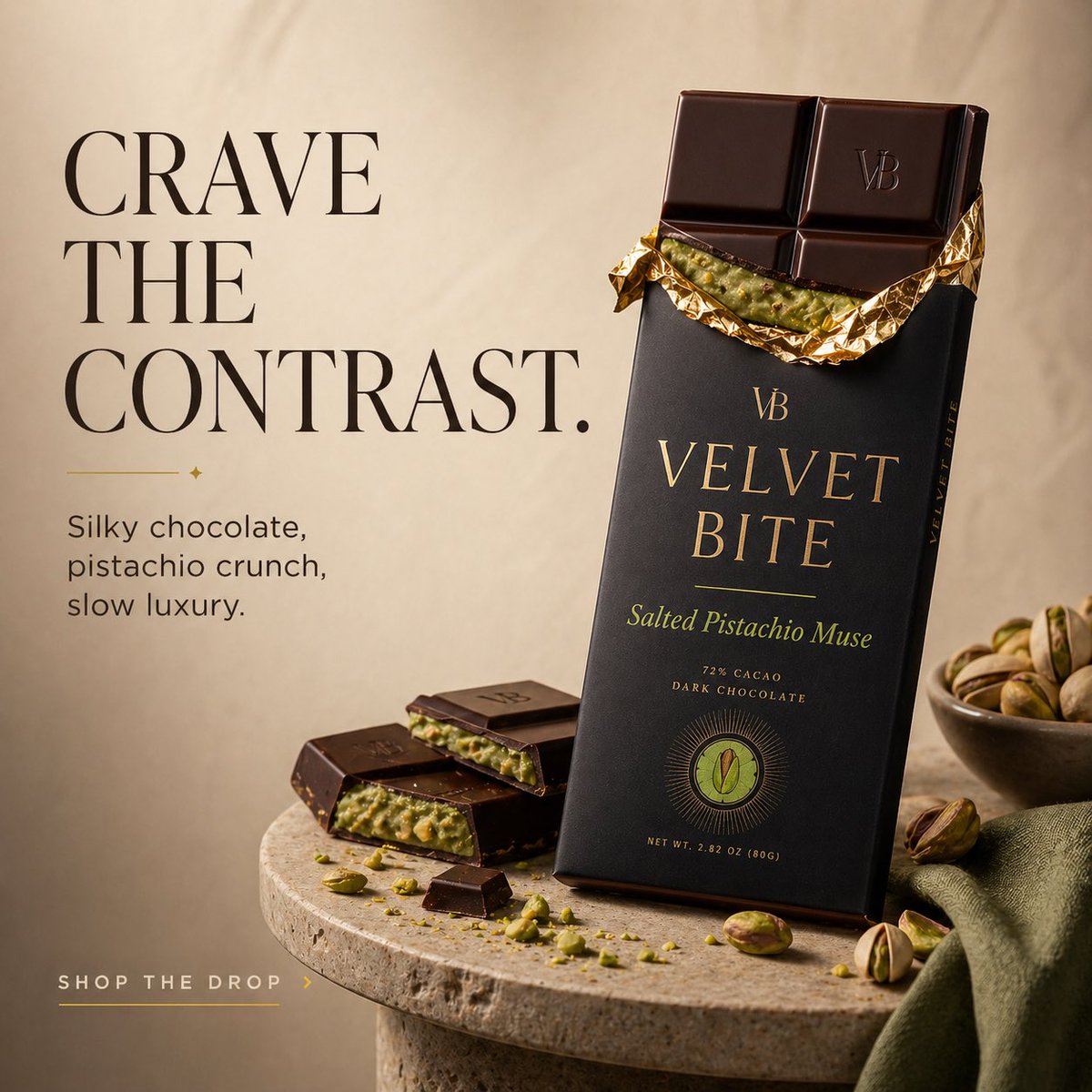 Velvet Bite — Salted Pistachio Muse