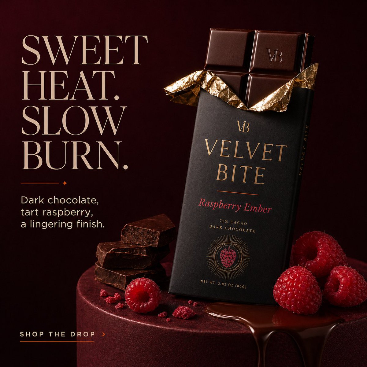 Velvet Bite — Raspberry Ember